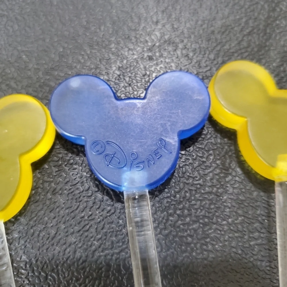 Disney Mickey Mouse Head Swizzle Sticks Stirrers Vintage L👀K Barware